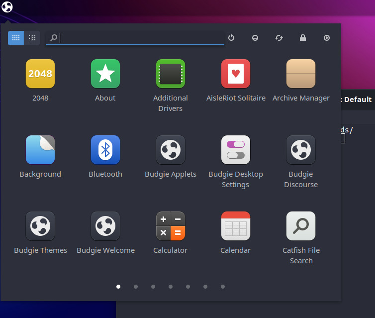 Ubuntu Budgie App Menu