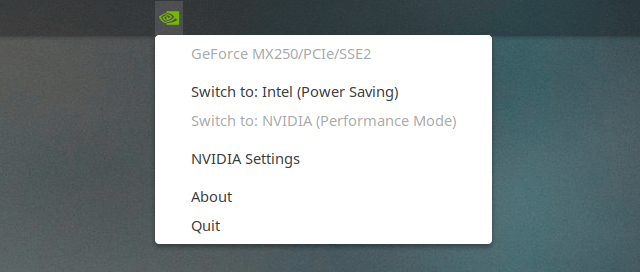 Nvidia Menu