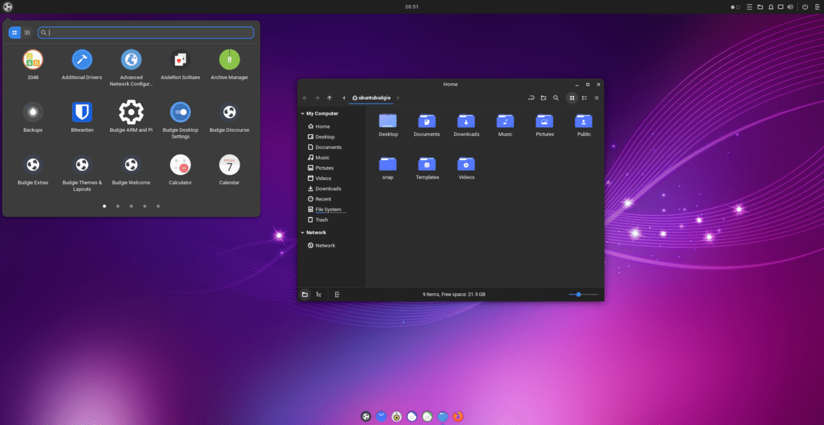 This image shows default settings of Orchis theme with dark compact settings