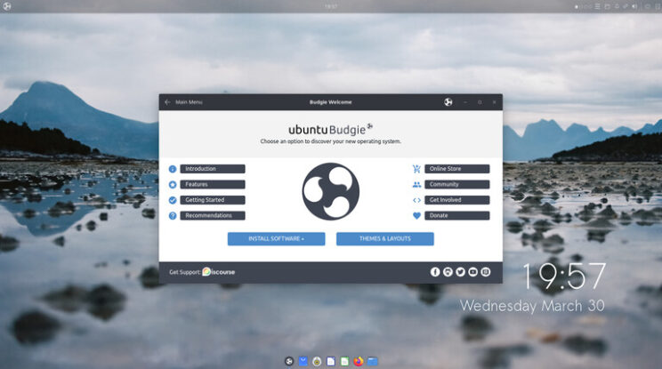 This image shows ubuntu budgie welcome application