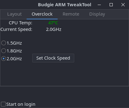 This image shows Budgie ARM Tweak Tool